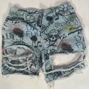 Custom Distressed Denim Shorts